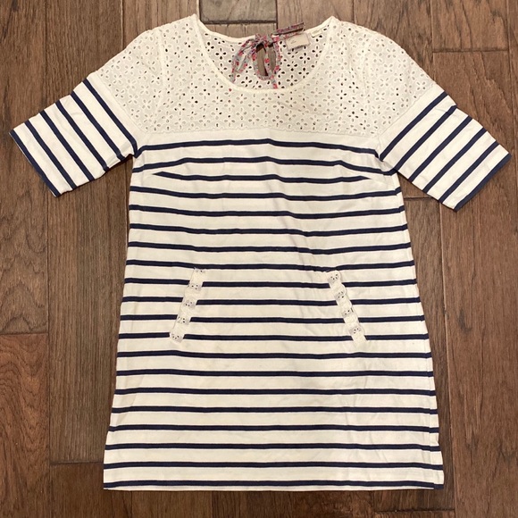 Anthropologie Tops - Medium Anthro Postmark Stripe & Eyelet Tunic Dress